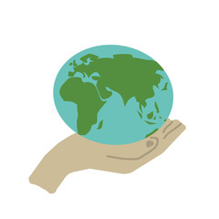 Hand holding Earth