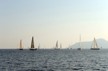 Yachts in the Aegean Sea near the Turkish city of Marmaris