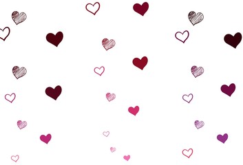 Obraz na płótnie Canvas Light Purple, Pink vector backdrop with sweet hearts.