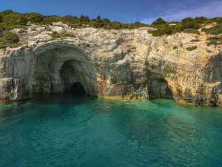 Blue caves on Zakynthos island in Greece