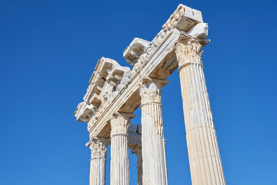 Temple of Apollo in Side, Antalya, Turkey. Peripter.