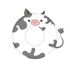 Cute sweet donut cow milk