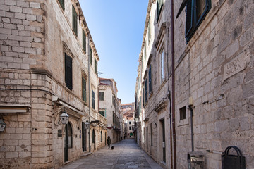 Narrow medieval street, Dubrovnik, Croatia