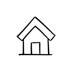 Stay home doodle illustration. House sketch. #Stayhome campaign
