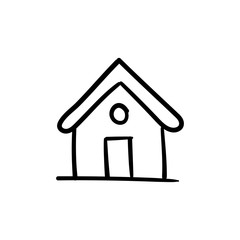 Stay home doodle illustration. House sketch. #Stayhome campaign