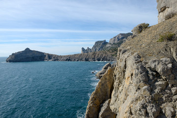 View towards Kapchik cape from Golitsyn trail, Crimea, Russia.