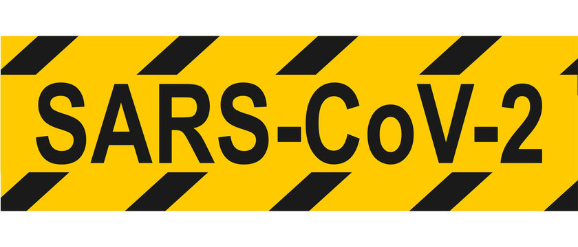 Yellow warning tape vector design for Sars-cov-2 isolation.  Coronavirus contamination concept