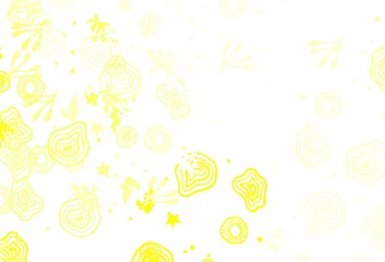 Light Yellow vector template with chaotic shapes.