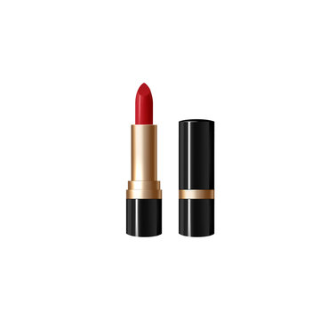 Realistic, red lipsticks. 3D vector illustration of lipstick