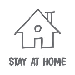 Stay home doodle illustration. House sketch. #Stayhome campaign
