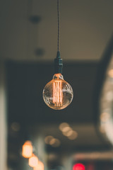 Retro light bulb decor close up