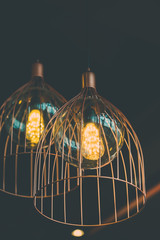 Retro light bulb decor close up