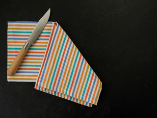 Knife on a tea towel