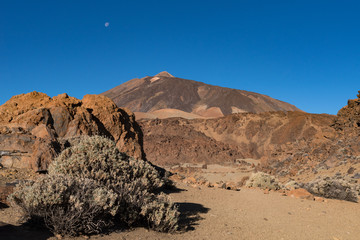 Martian landscape on the eastern slopes of Montana Blanca Mirador las Minas de San Jose with Teide...