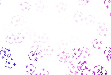 Light Purple, Pink vector texture with mathematic symbols.