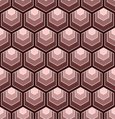 Abstract seamless geometric hexagons pattern.