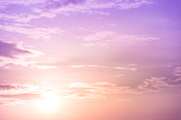 Sunset sky background. Purple filter