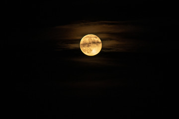 full moon with black night background