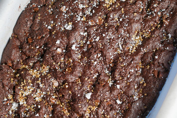 Brownies with sea salt and Demerara sugar