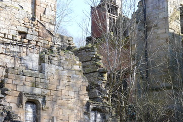 Fototapeta na wymiar Details of facade of Crawford Priory, Cupar, Fife, built early 18th century