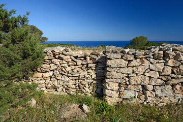 laying stone wall at 