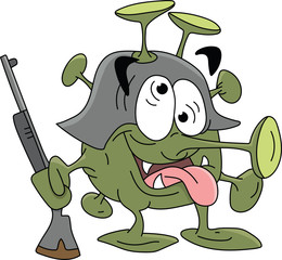 dangerous and infectious corona virus cartoon vector illustration