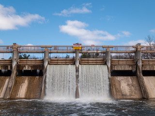 old small dam on the river