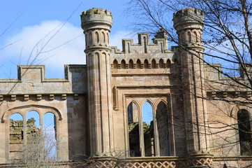 Fototapeta premium Details of facade of Crawford Priory, Cupar, Fife, built early 18th century