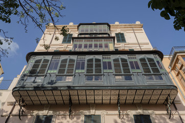 Fototapeta premium Mallorca, Spain, January 25th 2020: Original and old building in Palma de Mallorca