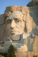 Close-up of President Abraham Lincoln at Mount Rushmore National Memorial, South Dakota