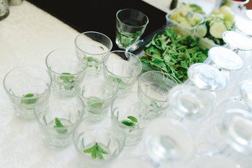  Drinking glasses on the table
