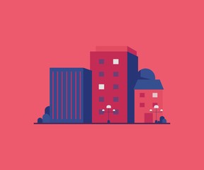 city building - vector illustration