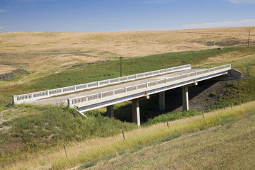 Old bridge and vestiges of Lincoln Highway, US 30, America's first transcontinental highway, Nebraska