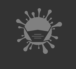 Coronavirus oder Covid-19 Icon mit Mundschutz