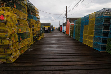 Portland wharfs, fishermen/lobstermen equipment, boats, and nautical gear - Portland, Maine.