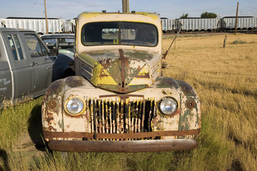 Junk truck in field near South Dakota and Nebraska border