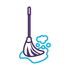 floor mop line style icon