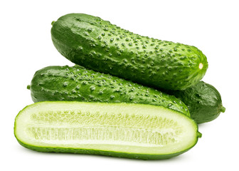 cucumber isolated on white background, clipping path, full depth of field