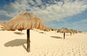 Beautiful Cancun Beach on a sunny day, Mexico.