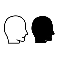 Silhouette of a man head isolated
