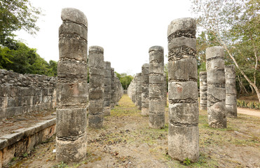 Columns in the Temple of a Thousand Warriors, Chichen Itza, Mexico