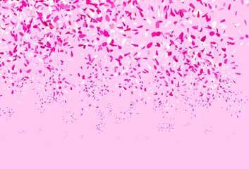 Light Pink vector doodle texture with leaves.