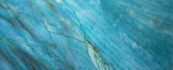 Turquoise aquamarine abstract marble granite natural stone texture background banner panorama