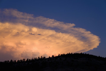 Western sunset and spectacular clouds, Hot Springs, South Dakota
