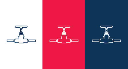 Water tap on pipes icon illustration isolated vector sign symbol