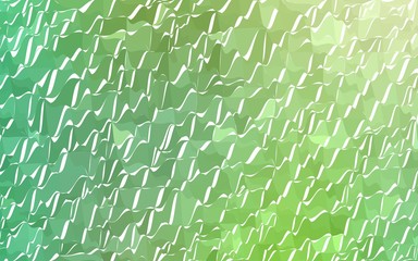 Light Green vector Low poly crystal background. Polygon design pattern. Low poly illustration, low polygon background.