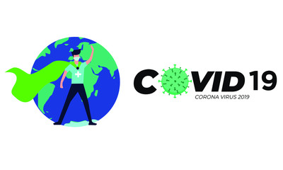 covid 19 design for web landing page, banner, presentation, social, poster, ad, promotion or print media