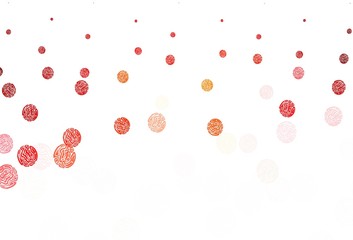 Light Red, Yellow vector backdrop with dots.