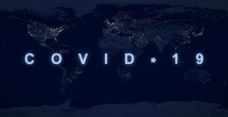COVID-19 on planet map, World economy hit by coronavirus pandemic.