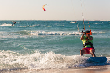 Wakeboarding sea parachuts s splash water variety extreme